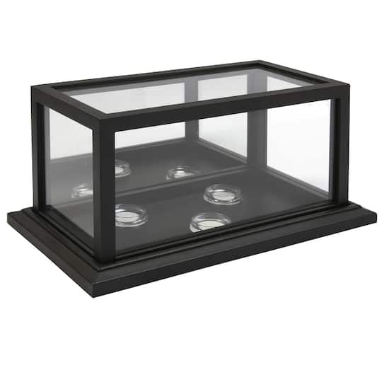 Black 3 Baseball Display Case with Mirror Back by Studio Dcor Black 3 Baseball Display Case with Mirror Back by Studio Dcor